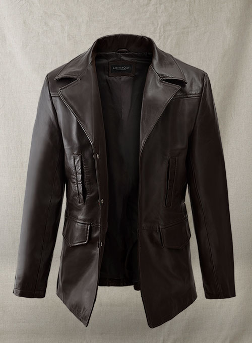 (image for) Aaron Eckhart Love Happens Leather Trench Coat - Click Image to Close