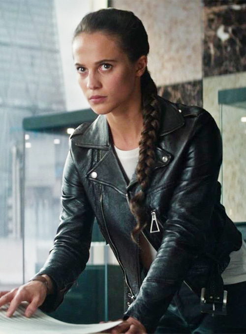 (image for) Alicia Vikander Tomb Raider Leather Jacket - Click Image to Close