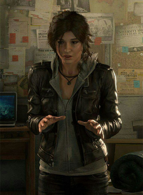 (image for) Alicia Vikander Lara Croft Tom Raider Leather Jacket - Click Image to Close
