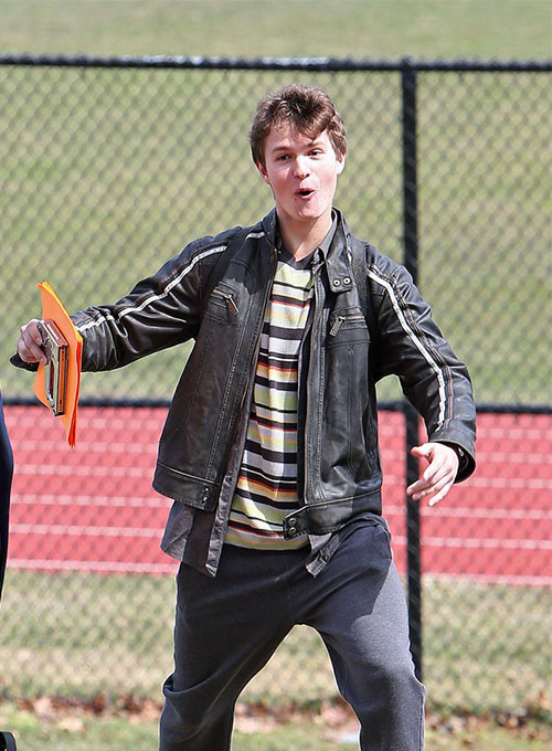 (image for) Ansel Elgort November Criminals Leather Jacket - Click Image to Close