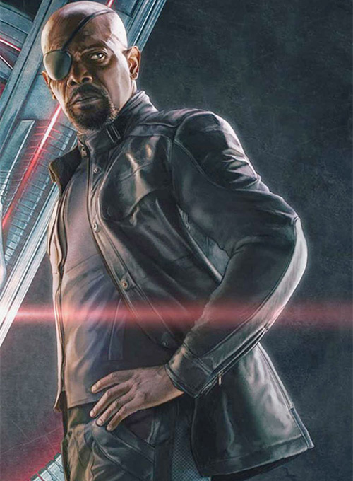 (image for) Avengers Age of Ultron Nick Fury Leather Jacket - Click Image to Close