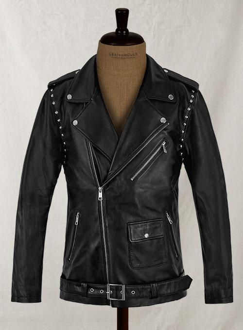 (image for) Basic Studded Leather Jacket - Click Image to Close