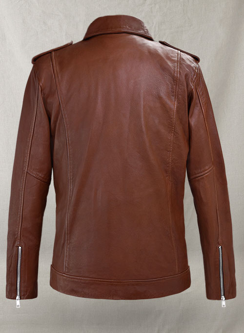 Beast Tan Biker Leather Jacket