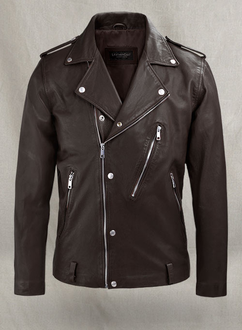(image for) Beast Brown Biker Leather Jacket - Click Image to Close