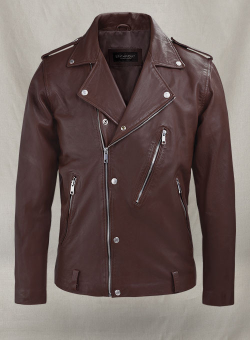 (image for) Beast Burgundy Biker Leather Jacket