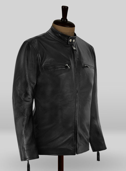 (image for) Black Bradley Cooper Burnt Leather Jacket - Click Image to Close