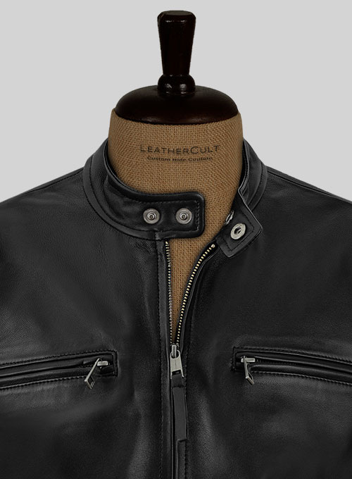 Black Bradley Cooper Burnt Leather Jacket - Click Image to Close