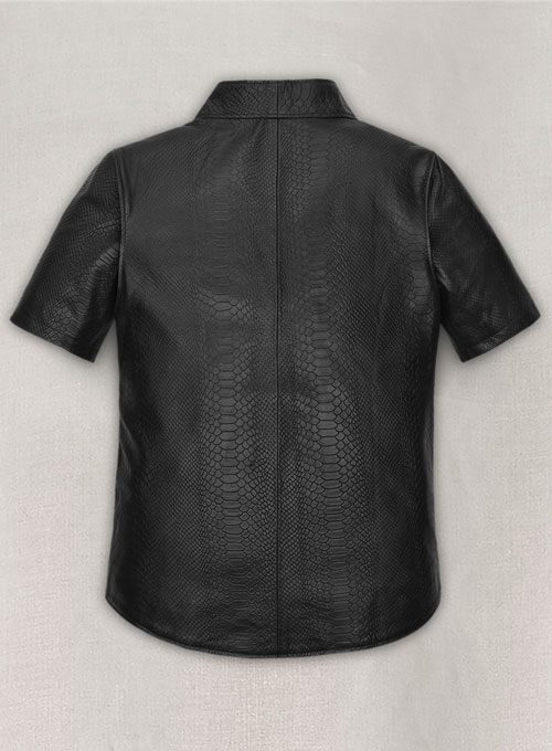 (image for) Black Python Kanye West Leather Shirt - Click Image to Close