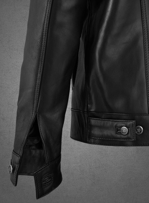 (image for) Black Sherpa Leather Jacket - Click Image to Close