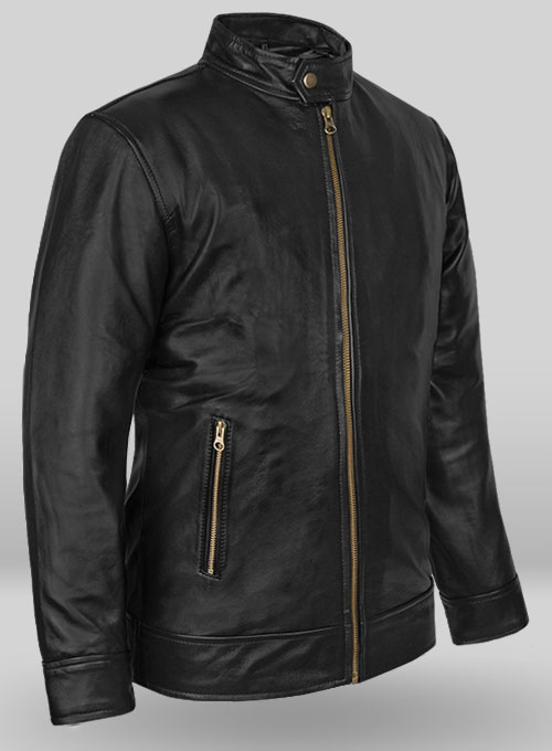 (image for) Black Zac Efron Baywatch Leather Jacket - Click Image to Close