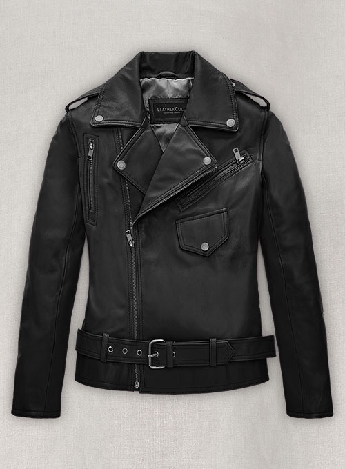 (image for) Black Jessica Alba Leather Jacket - Click Image to Close