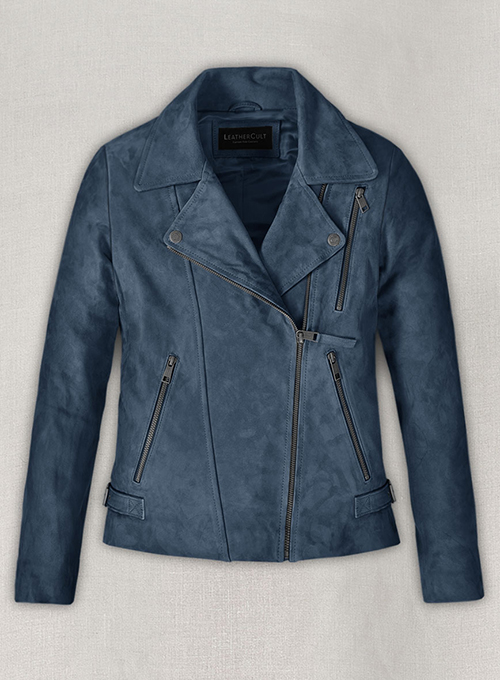(image for) Blue Suede Vanessa Hudgens Leather Jacket #3 - Click Image to Close