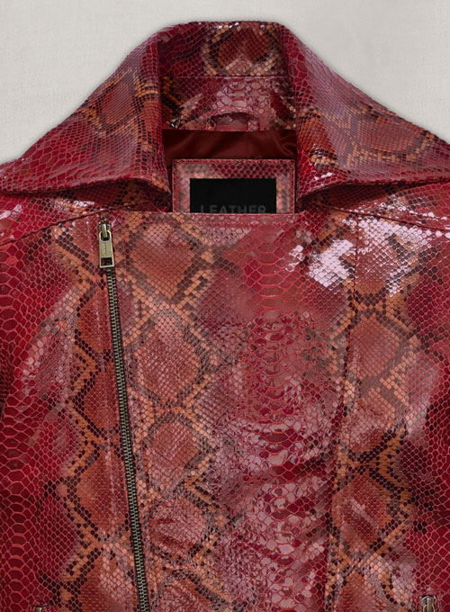 (image for) Bold Red Python Leather Jacket # 228 - Click Image to Close