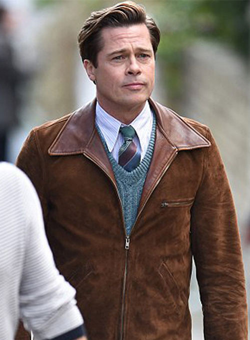 Brad Pitt Allied Leather Jacket - Click Image to Close