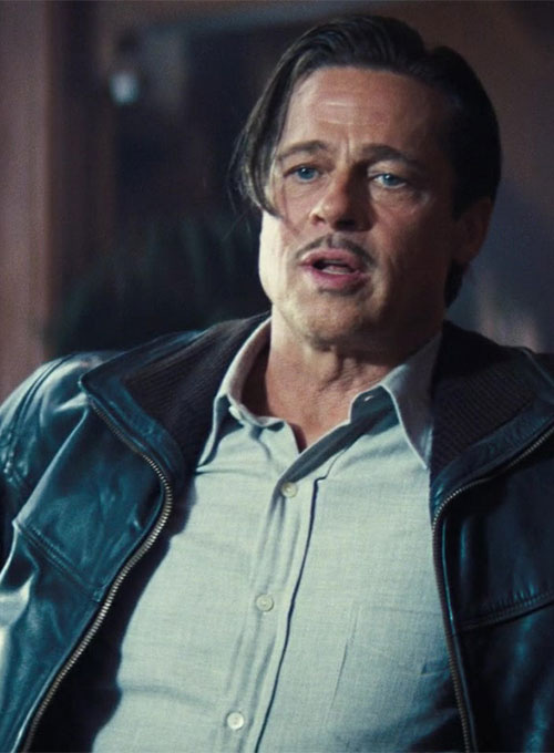 (image for) Brad Pitt Babylon Leather Jacket - Click Image to Close