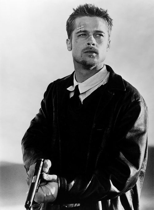 (image for) Brad Pitt Se7en Leather Trench Coat - Click Image to Close
