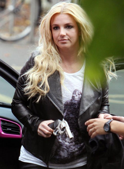 Britney Spears Leather Jacket - Click Image to Close