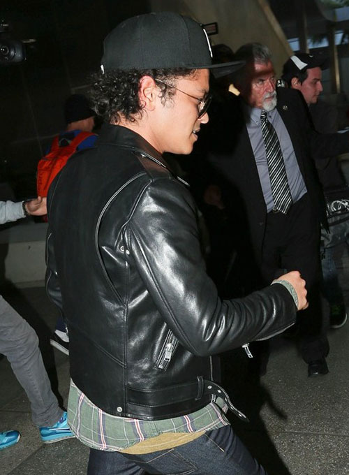 Bruno Mars Leather Jacket - Click Image to Close