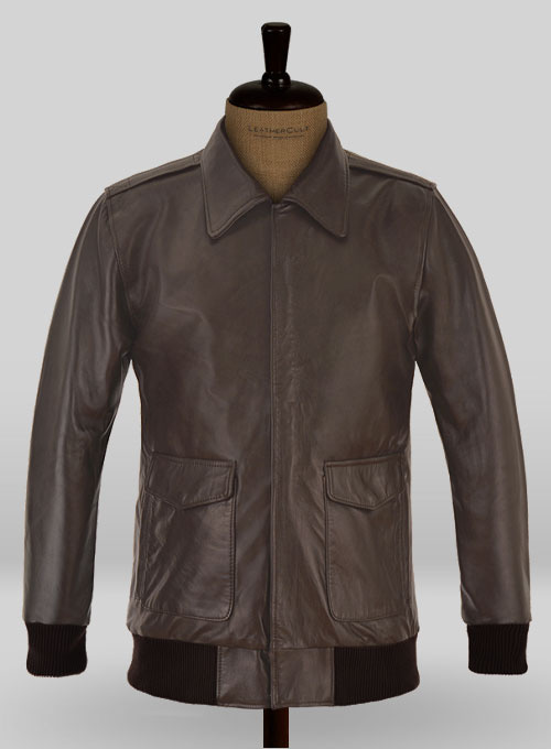 (image for) Brown Steve Carell Welcome to Marwen Bomber Leather Jacket - Click Image to Close