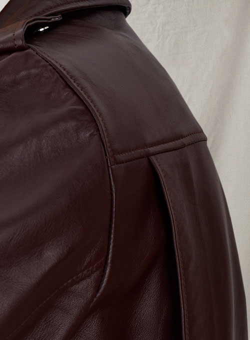 (image for) Burgundy Meghan Markle Leather Jacket - Click Image to Close