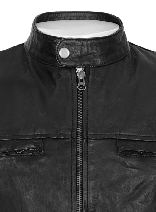 (image for) Cafe Racer Leather Jacket - Click Image to Close