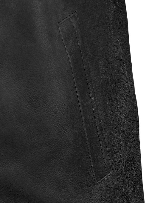 (image for) Distressed Black Californication 3 Hank Moody Leather Jacket - Click Image to Close