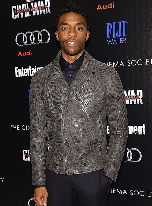 (image for) Chadwick Boseman Leather Jacket #1 - Click Image to Close