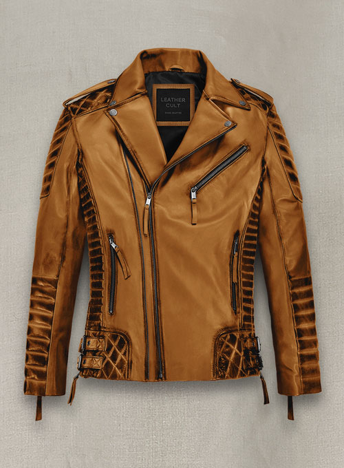 (image for) Charles Burnt Mustard Leather Jacket - Click Image to Close