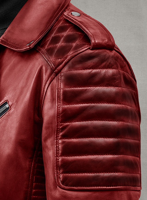 (image for) Charles Burnt Red Leather Jacket - Click Image to Close