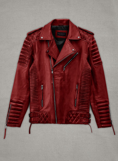 (image for) Charles Burnt Red Leather Jacket - Click Image to Close