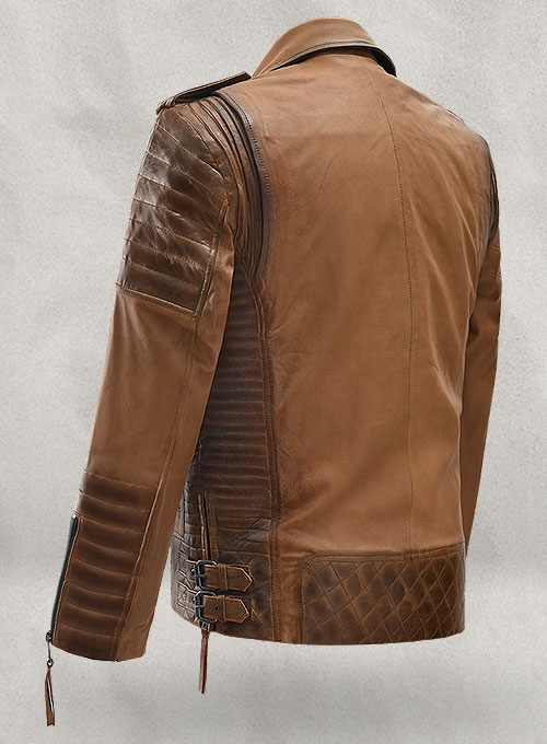 Charles Burnt Tan Leather Jacket - Click Image to Close