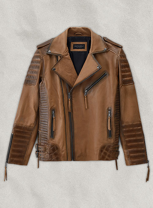 Charles Burnt Tan Leather Jacket - Click Image to Close