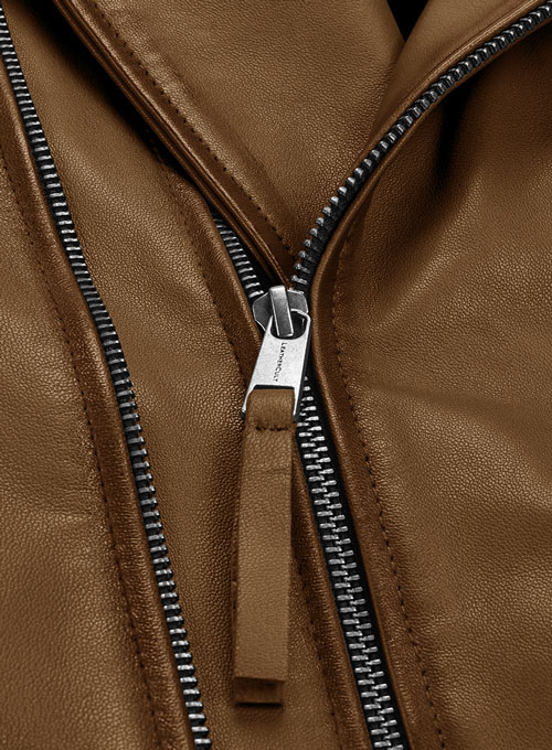 (image for) Charles Burnt Tan Leather Jacket - Click Image to Close