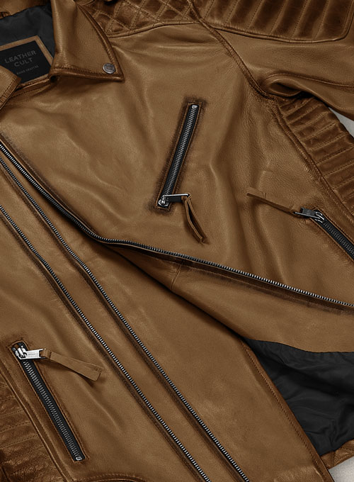 (image for) Charles Burnt Tan Leather Jacket - Click Image to Close