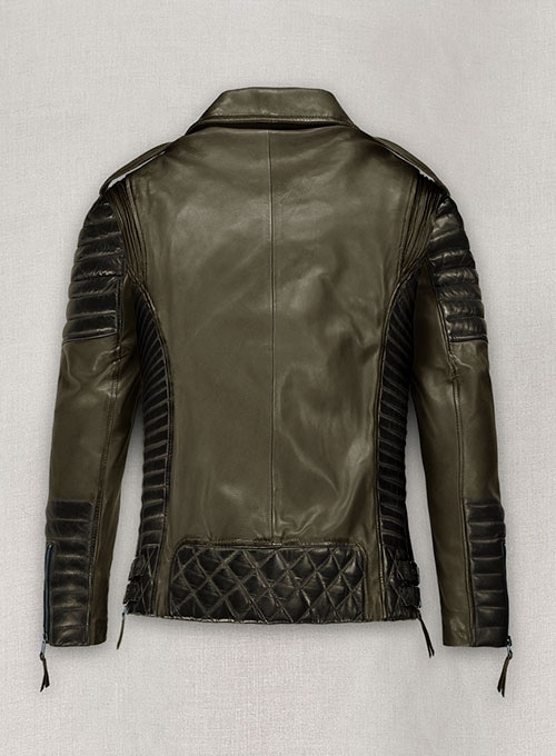 Charles Burnt Olive Leather Jacket - Click Image to Close