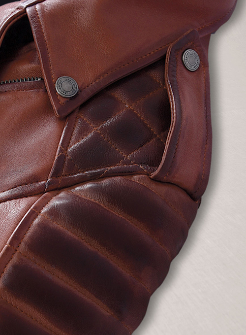 (image for) Charlotte Burnt Maroon Leather Jacket - Click Image to Close