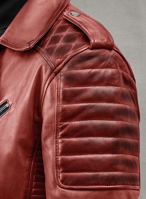 Charles Burnt Red Leather Jacket