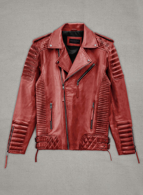 (image for) Charles Burnt Red Leather Jacket - Click Image to Close