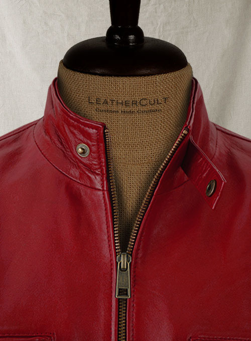 (image for) Cherry Red Akon Leather Jacket