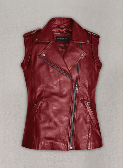 (image for) Cherry Red Leather Jacket #292 - Click Image to Close