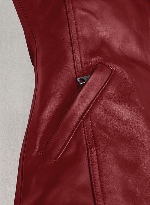 (image for) Cherry Red Leather Jacket #292 - Click Image to Close