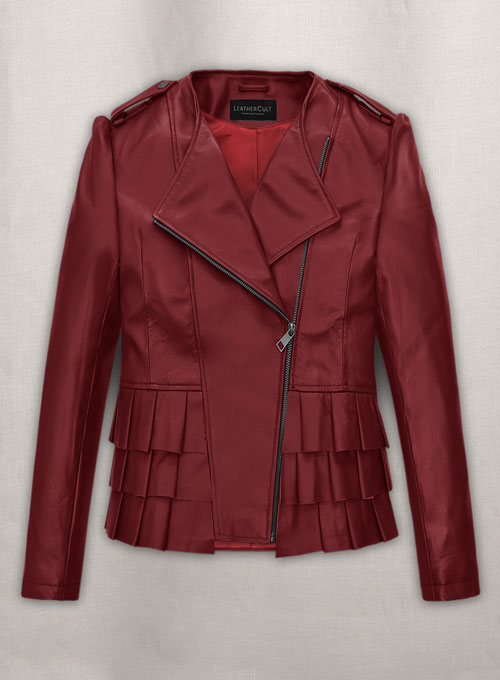 Cherry Red Leather Jacket # 295