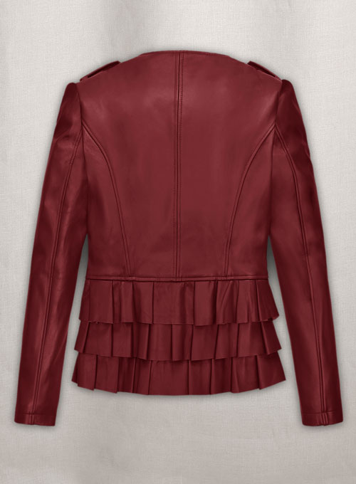 (image for) Cherry Red Leather Jacket # 295 - Click Image to Close