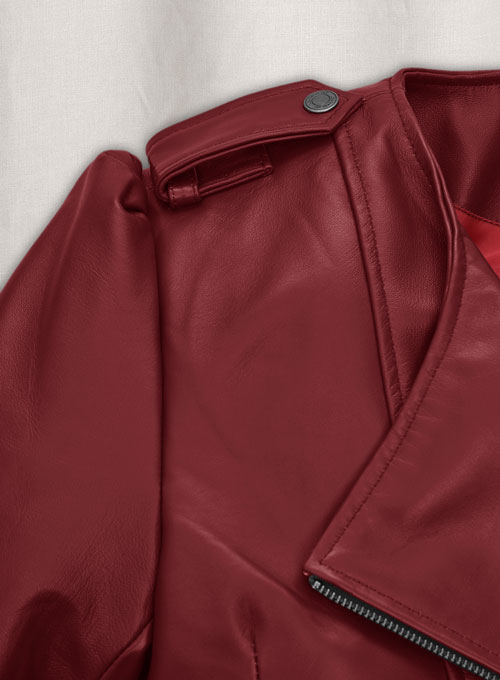 (image for) Cherry Red Leather Jacket # 295 - Click Image to Close