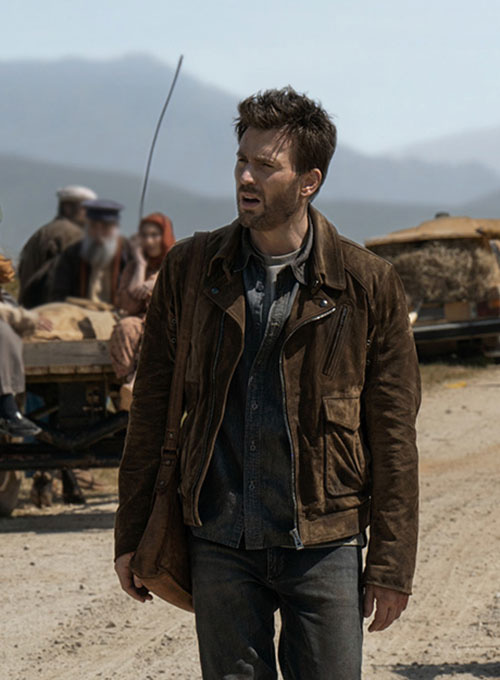 (image for) Chris Evans Ghosted Leather Jacket - Click Image to Close