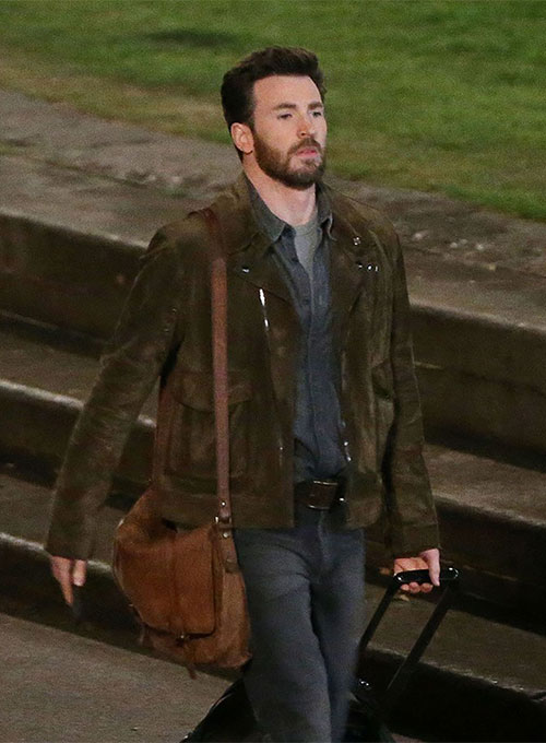 (image for) Chris Evans Ghosted Leather Jacket - Click Image to Close