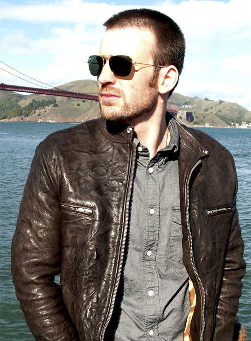 Chris Evans Playing it Cool Leather Jacket - Click Image to Close
