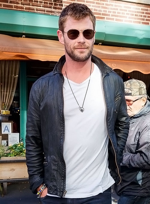 (image for) Chris Hemsworth Leather Jacket - Click Image to Close