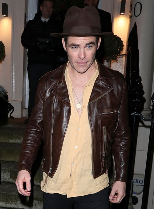 (image for) Chris Pine Leather Jacket #1 - Click Image to Close