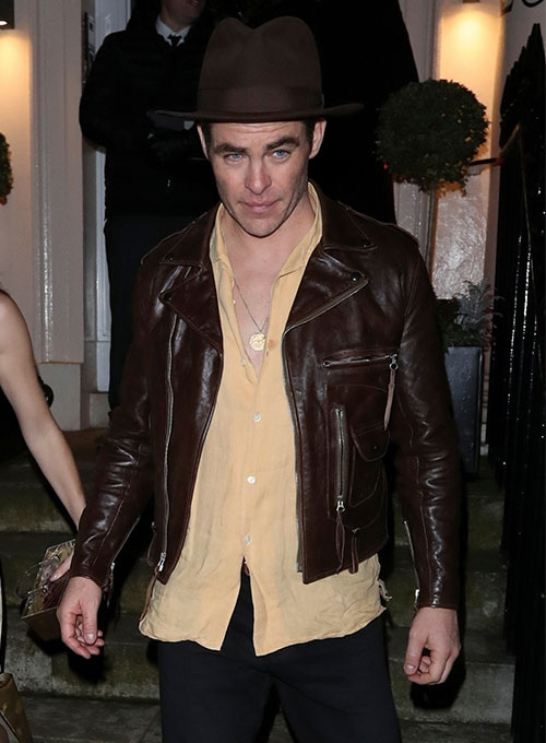 (image for) Chris Pine Leather Jacket #1 - Click Image to Close